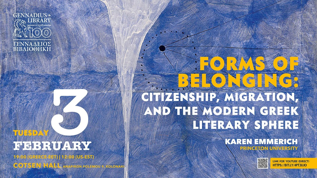 Forms of Belonging: Citizenship, Migration, and the Modern Greek Literary Sphere